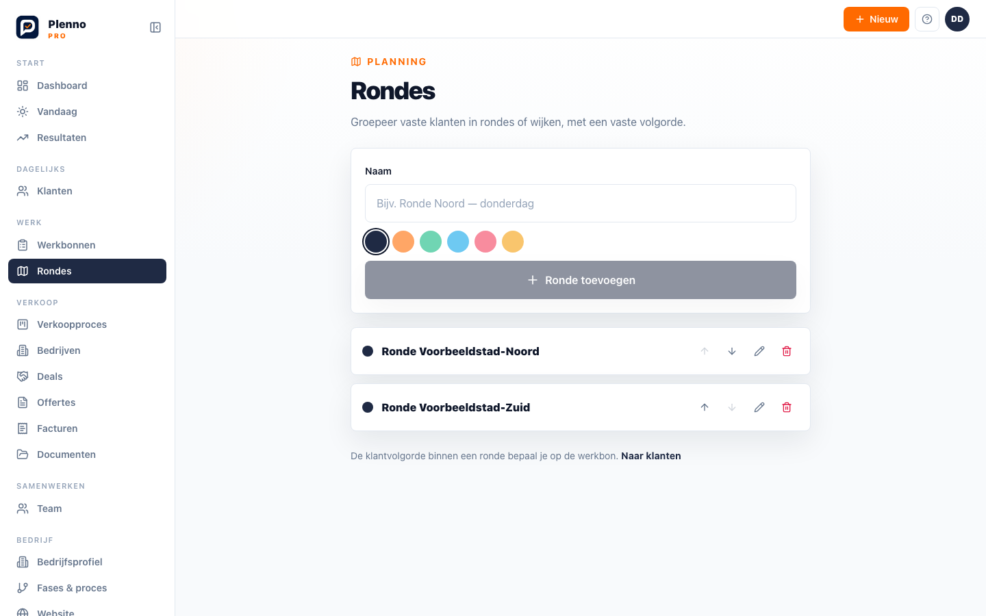 Rondes beheren