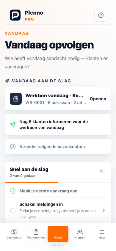 Plenno op de telefoon