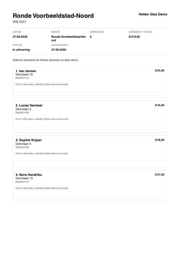 Uitgebreide werkbon als A4-PDF